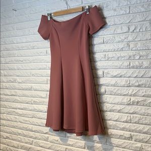 Mauve off the shoulder Skater dress